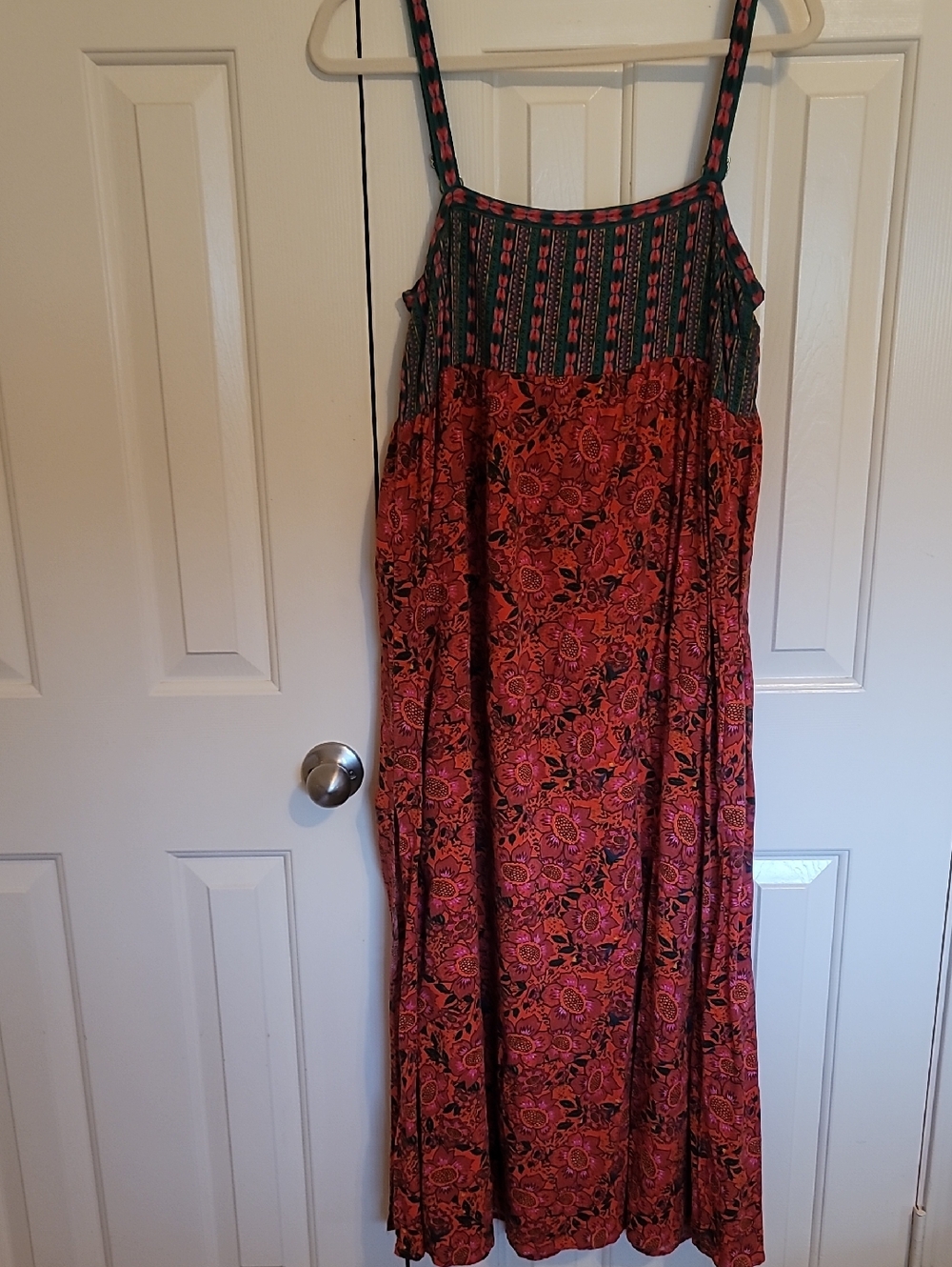 NATURAL LIFE Pink Floral Maxi Dress with Patterned Bodice